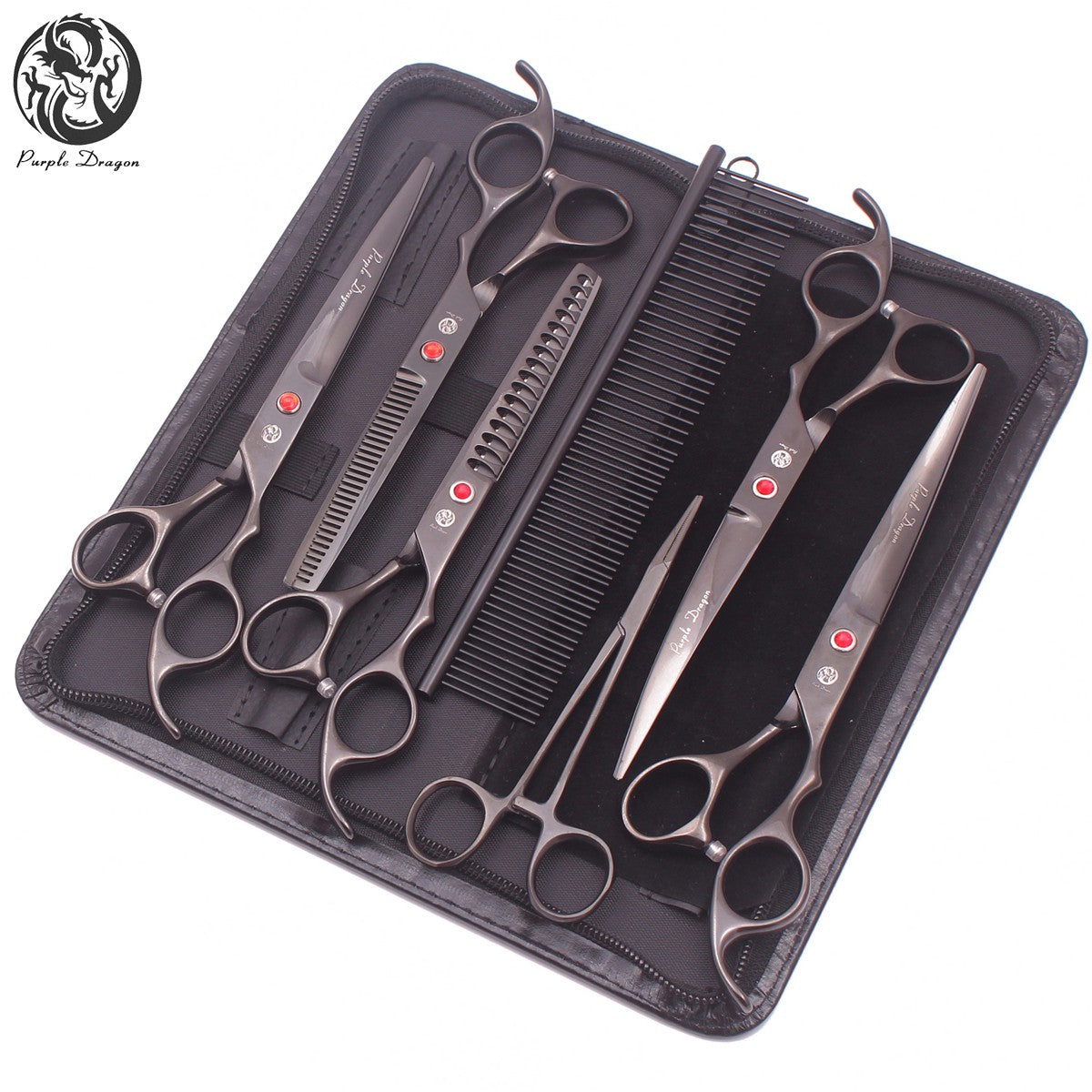 Conjunto de Tesouras para Tosa de Animais de Estimação - Tosa Profissional para Cães e Gatos, Aço Inoxidável, Afiado, Multi-Peças, Cabo Ergonômico, Aparador Durável