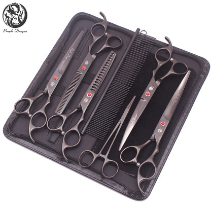 Conjunto de Tesouras para Tosa de Animais de Estimação - Tosa Profissional para Cães e Gatos, Aço Inoxidável, Afiado, Multi-Peças, Cabo Ergonômico, Aparador Durável