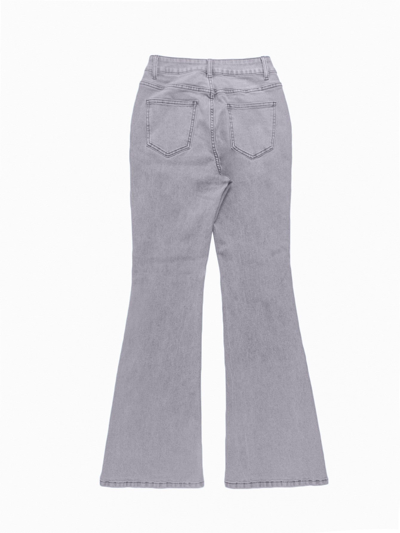 Men Jeans Boot Cut Solid Jean Wide Leg Denim Pant Distressed Washed Full Ankle Length Pockets Zipper Fly High Waist Basics