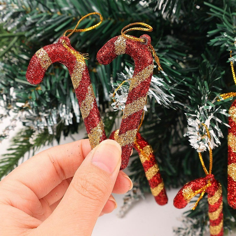 6/60Pcs Christmas Red Candy Lollipop Xmas Tree Hanging Pendant Candy Cane Ornaments Wreath Window Display Party Decor Supplies