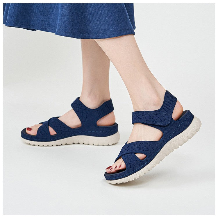 Low Sandals Woman Leather Shoes Summer Heels Large Size Low-heeled Girls Sports Big Comfort Fashion Clogs 2024 Slides Scandals