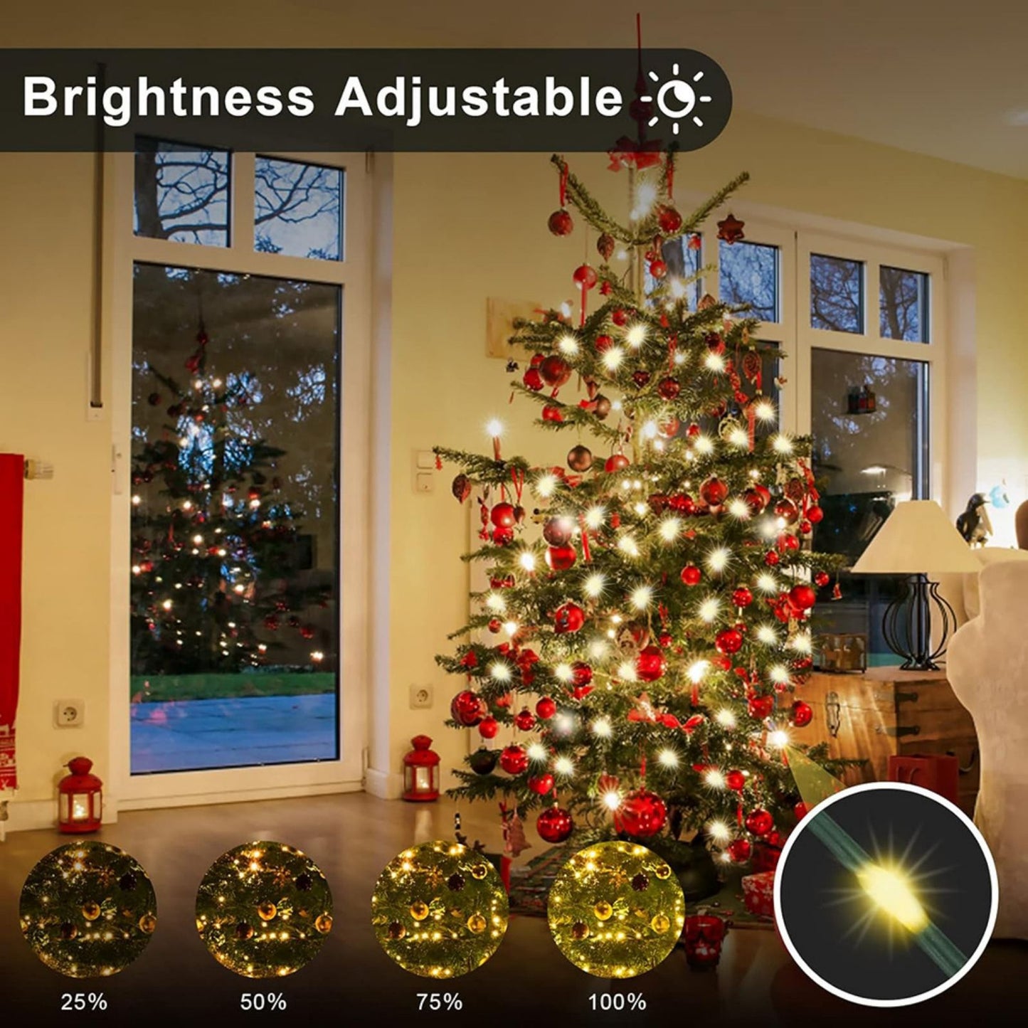 500/1000LEDs Fairy String Lights With Remote Control 50M 100M Christmas Garland Outdoor IP44 Waterproof For Tree Street Wedding