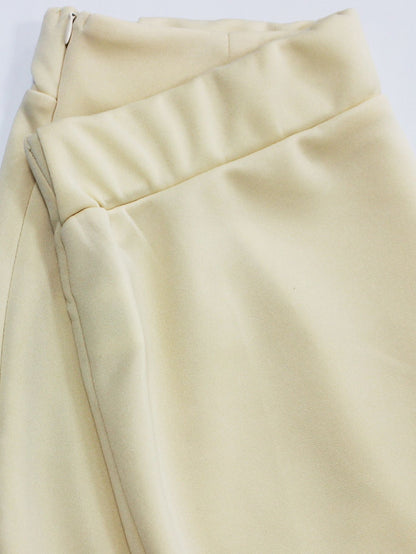 Ele Pure Color Wrap around Midi Skirt for Women Sli Faionable Transoceanic New Arrival A-Line Long Skirt