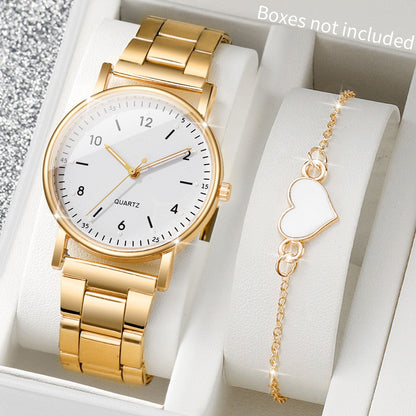 2/4PCS Fashion Arabic Dial Women Watches Simple Quaretz Wristwatch with Bracelets Set Reloj Mujer?Without Box?