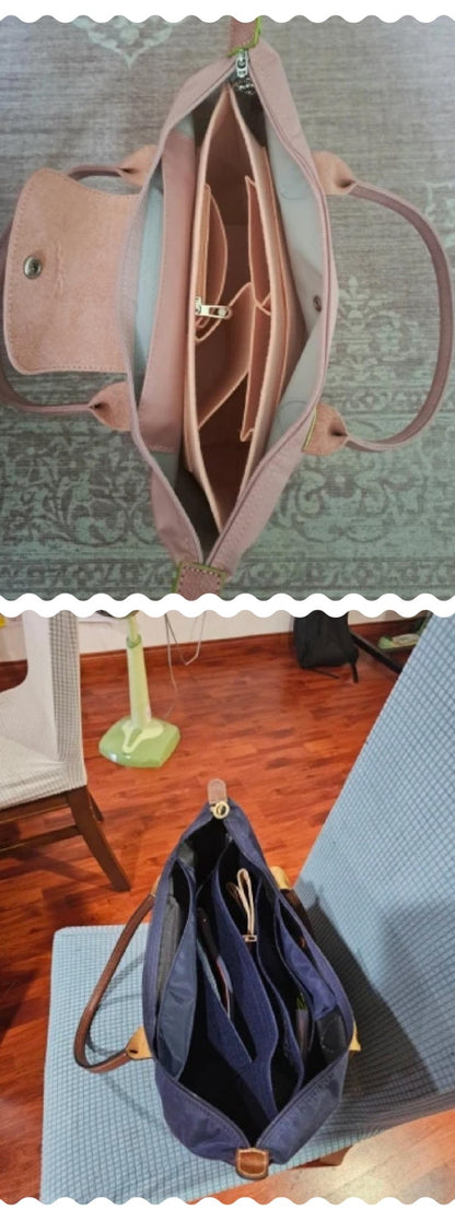 Custom Felt Bag Organizer forLongchamp Tote Purse Insert LinerPockets  Travel Storage Essential ChristmasBag Fashion Enthusiasts