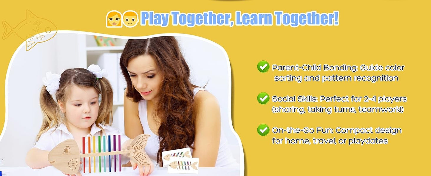 Montessori Fish Bone Matching Puzzle Toy Color Classification and Sensory Matching Game Children's Growth Gift Toy