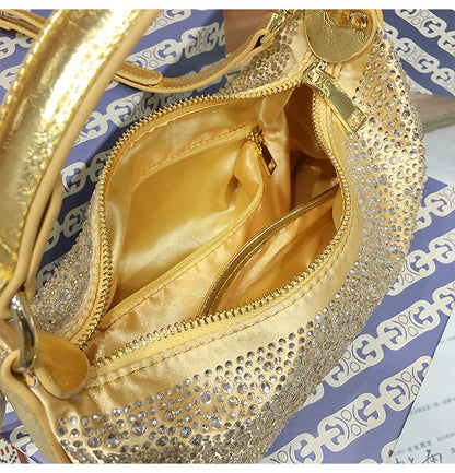 Women Evening Bag 2025 New Shiny Rhinestone Women's Shoulder Bag Fashion Luxury Dinner Party Handbag Female Crossbody Bags