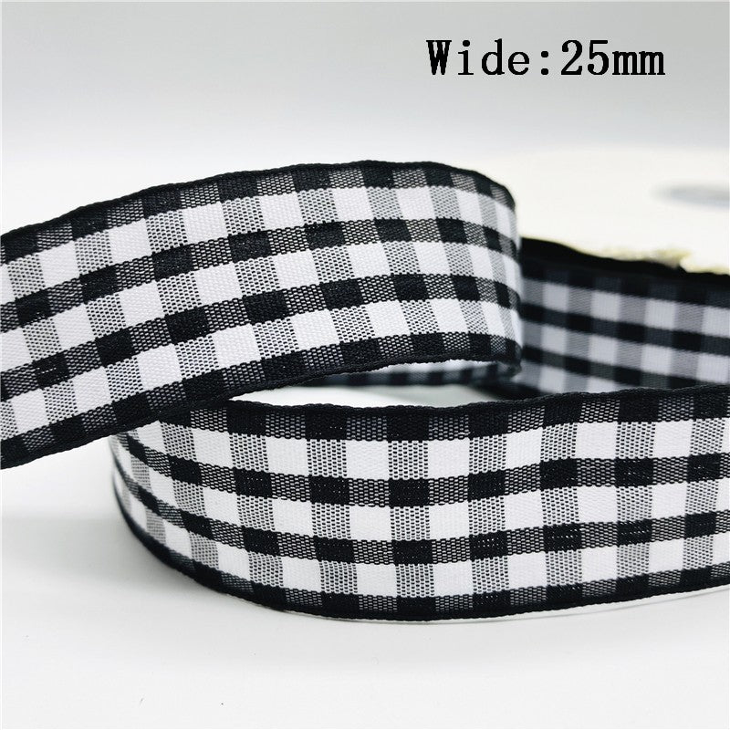 5yards/Lot 10mm 25mm Plaid Ribbon Christmas Decor Ribbon For Handmade Design Christmas Decoration DIY Gift Wrapping