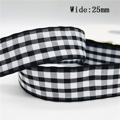 5yards/Lot 10mm 25mm Plaid Ribbon Christmas Decor Ribbon For Handmade Design Christmas Decoration DIY Gift Wrapping