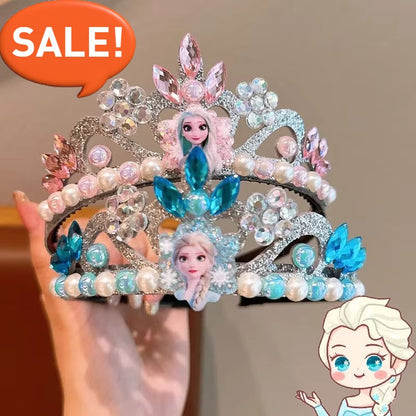 Nova Tiara Infantil de Anime Frozen Kawaii Princesa Elsa Coroa Acessórios de Vestido Acessórios de Cabelo para Meninas Presentes
