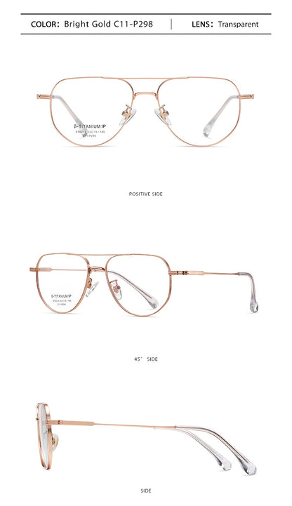 Pure Titanium Reading Glasses Women Prescription Optical Lenses Myopia Eyewear Men Blue Light Blocking Computer Eyeglasses Frame