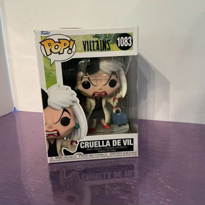 Boneca de Ação Funko Pop Vilão da Disney Modelo Cruella De Vil Escultura em Vinil Bonecas Edição Limitada Coleção Presente Comemorativo