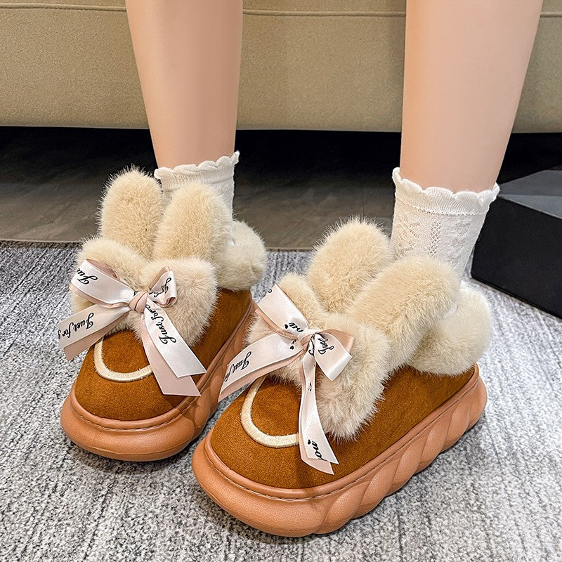 Luxury Winter Women Short Plush Warm Snow Boots Casual Shoes New Suede Fur Chelsea Ankle Boots Flats Platform Ladies Shoes Botas