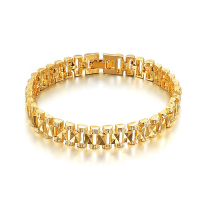 Pulseiras Masculinas de Elo Grosso Pulseira Masculina Atacado 2021 Corrente de Elo Cor Ouro Para Homens Mulheres Joias