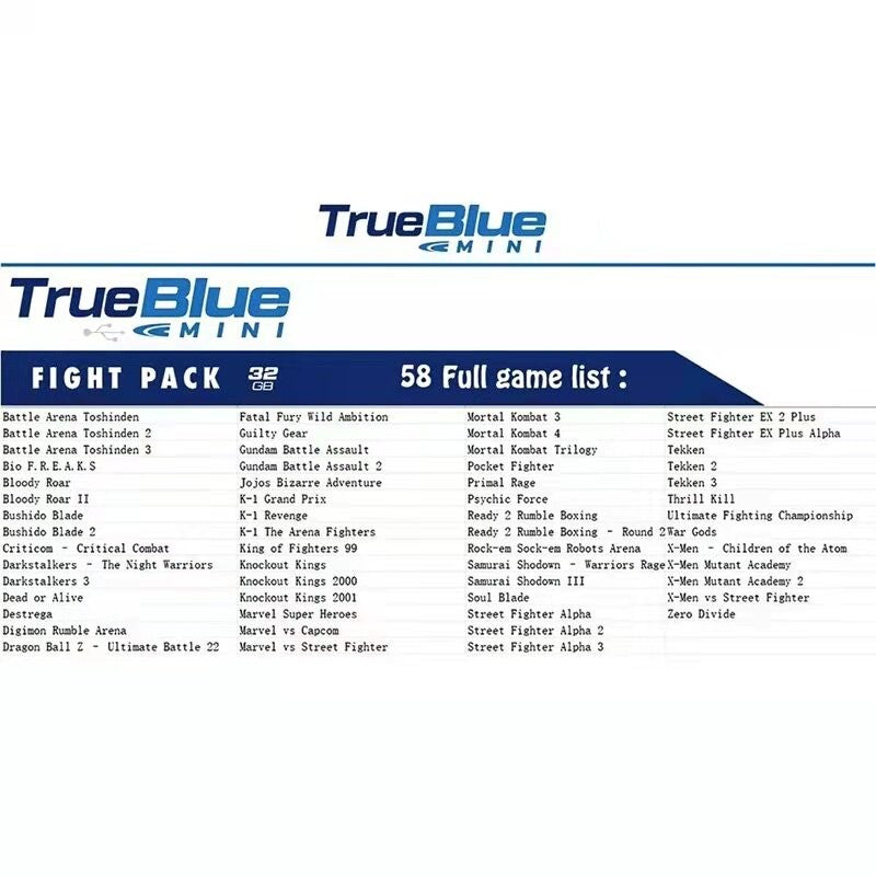 For True Blue Mini PACK CRACKHEAD/METH/WEED PACK64G/FIGHT PACK32GB/OVERDOSE PACK128GB For Genesis/Mega Drive/Playstation Classic