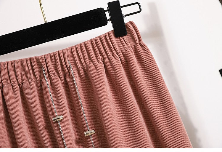 Women's New Style High-Waist Plus Size Skirts Elastic Waist Solid Wrap Buttocks Autumn Winter 2025 Versatile Straight Leg Skirt