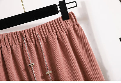 Women's New Style High-Waist Plus Size Skirts Elastic Waist Solid Wrap Buttocks Autumn Winter 2025 Versatile Straight Leg Skirt