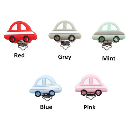 Chenkai 10PCS Round Bear Star Silicone Teether Clip DIY Baby Pacifier Dummy Chain Holder Soother Nursing Jewelry Toy Clips