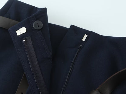 2025 summer new women's comfortable commuting rolled-up trousers with belt simple casual trousers