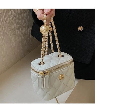 New Mini Quilted Chain Diamond Checkered Women's Crossbody Bag Fashion Mini Handbag  PU Leather Woman's One-shoulder Small Bag