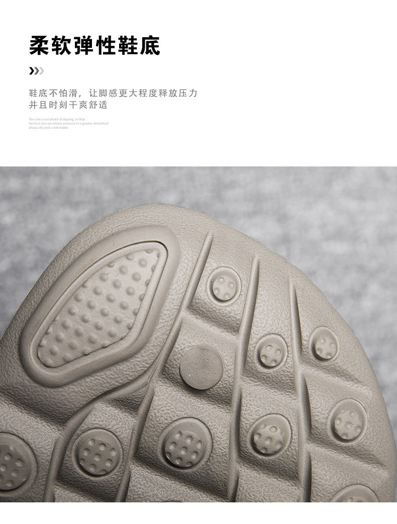 Summer Men's Fashion Beach Sandals Clogs Thick Sole Slipper Waterproof Anti-Slip Sandals Flip Flops Non-slip Soft EVA Hole Shoes