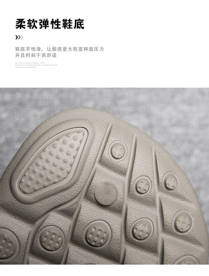 Summer Men's Fashion Beach Sandals Clogs Thick Sole Slipper Waterproof Anti-Slip Sandals Flip Flops Non-slip Soft EVA Hole Shoes