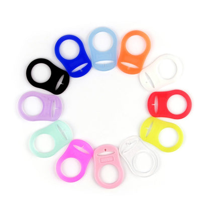 12pcs TYRY.HU Pacifier Adapter of Material Silicone for DIY Pacifier Chains Holder Clip Adapter Soother Teething Ribbon BPA Free