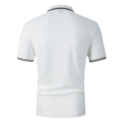 100% Polyester New Men Clothes Summer Short Sleeve Fashion Business Casual Lapel Polo Shirt Logo Print Men Sport Golf Polo Shirt