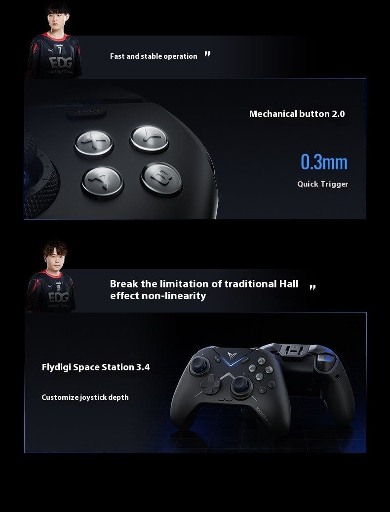 Flydigi Vader4 PRO Wireless Gaming Controller 1000Hz Force Switch Trigger RGB Real Vibration Elite APEX 4 Gamepad for PC Switch2
