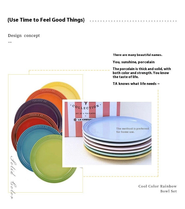 Conjunto de Pratos de Cerâmica Le Creuset Cool Color Resistente a Altas Temperaturas 18cm/23cm Prato de Flor Louça de Cozinha e Mesa