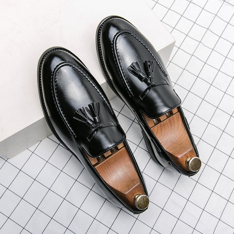 Brogues Shoes Men High Quality Social Leather Shoes British Tassels Formal Leather Men Wedding Business Dress Leather Shoes Male