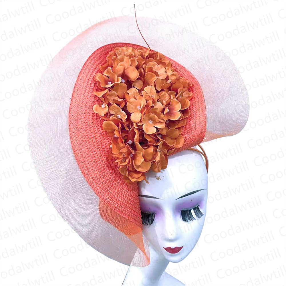 Beautiful Fascinator Hat For Women Elegant Weddings Pillbox Cap With Flower Luxury Party Derby Hat Femme Mariage Chapeau