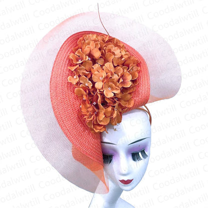 Beautiful Fascinator Hat For Women Elegant Weddings Pillbox Cap With Flower Luxury Party Derby Hat Femme Mariage Chapeau