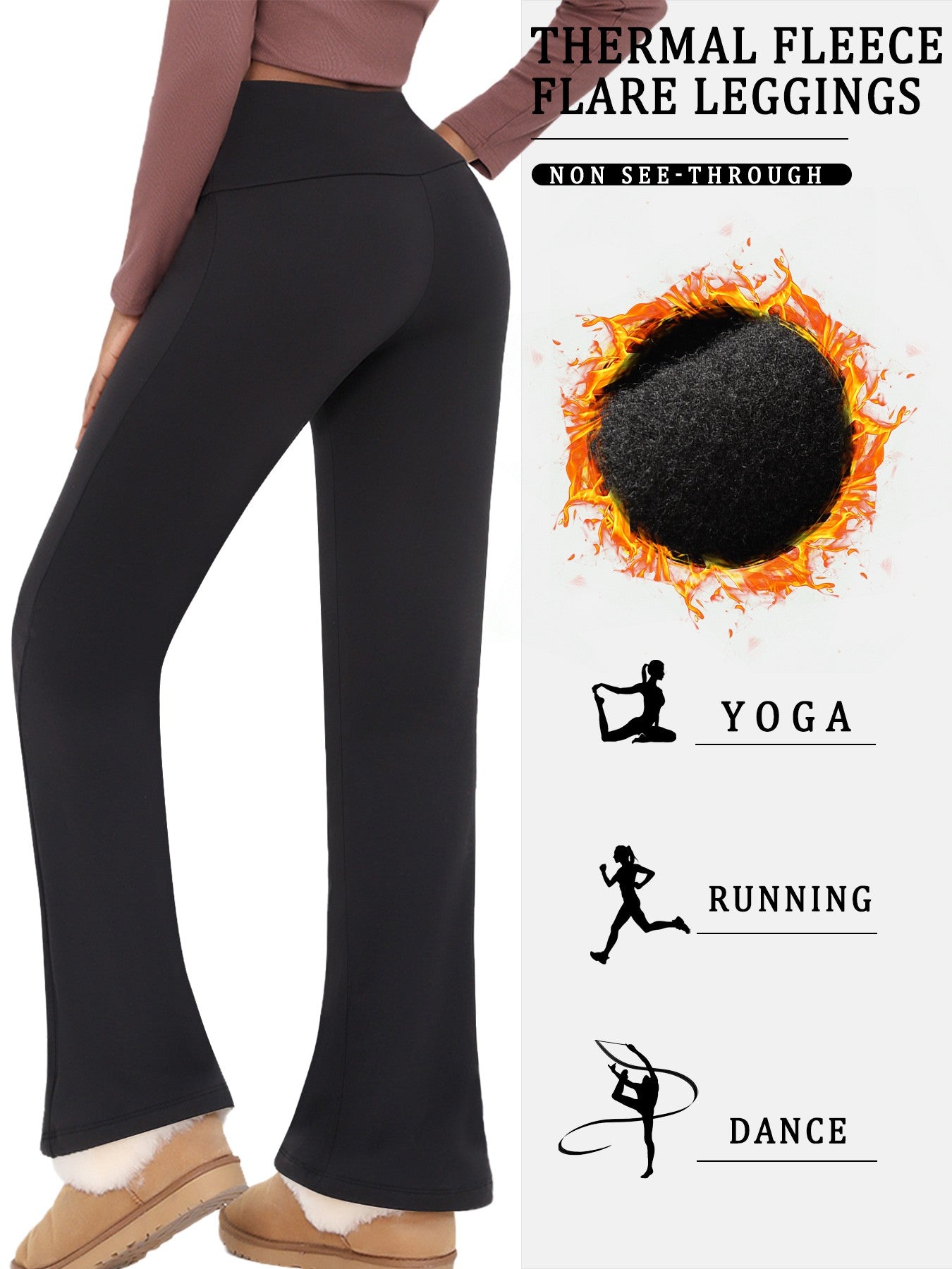 Women's Super Soft Flare Pants High Waisted Tummy Control Workout Yoga Leggings Bell Bottoms