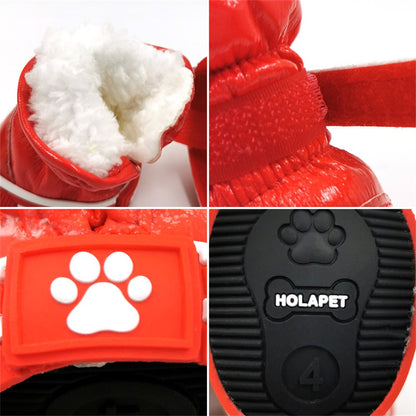 4 unidades/conjunto de sapatos de inverno para cães, botas de neve quentes com forro de lã, sapatos à prova d'água para filhotes de gato, acessórios para cães chihuahua e yorkie