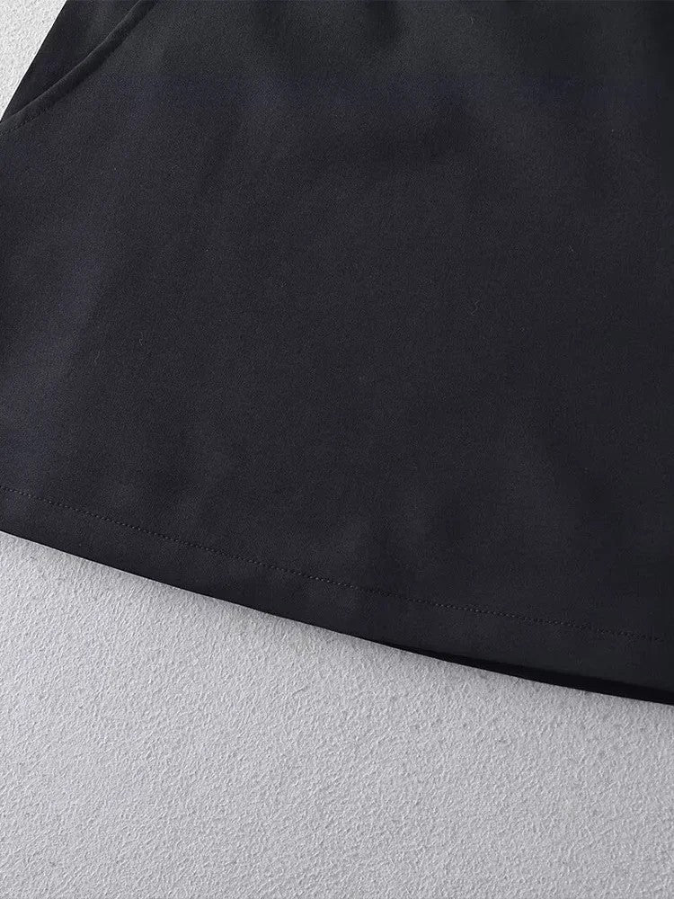 Mooyufon Women Fashion Solid Back Zipper A-Line Mini Skirt Vintage High Waist Fe