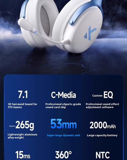 MCHOSE V9 Pro Gaming Headset, Over-Ear Quad-Mode Wireless Bluetooth Headphones for PC with Microphone (Delta Style)