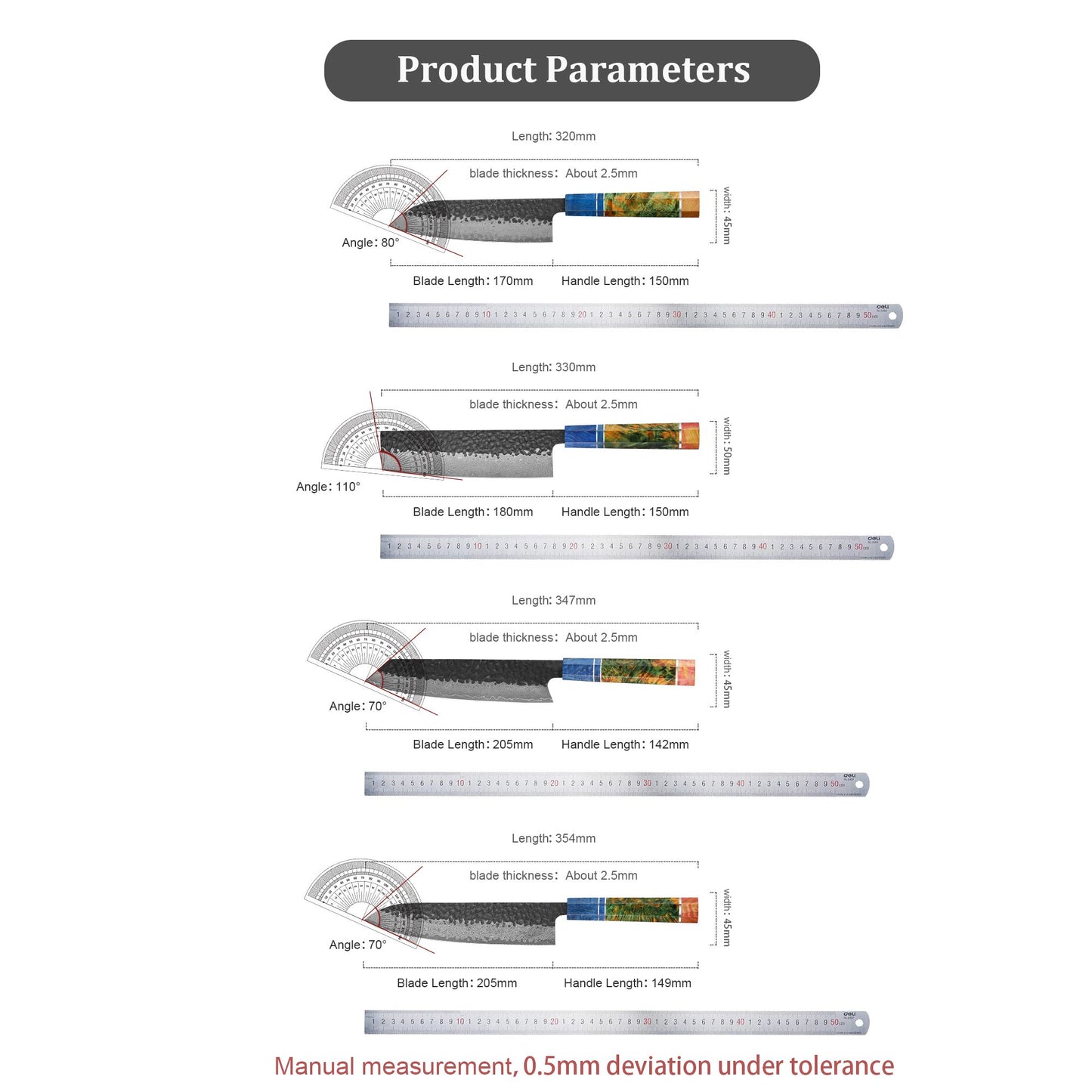 1-4 PCS Kitchen Knife set VG10 Damascus Steel Japanese chef Knife Santoku Knife Nakiri Knife kiritsuke knife Stable wood Handle