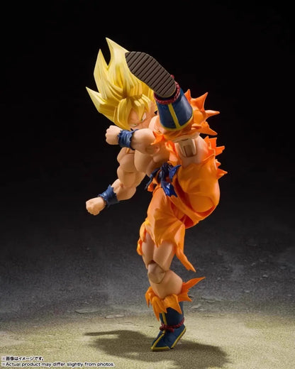 EM ESTOQUE Bandai Dragon Ball SHF Super Saiyan Son Goku 3.0 Anime Action Figure O Lendário Super Saiyajin Modelo de Brinquedo de Batalha Danificada