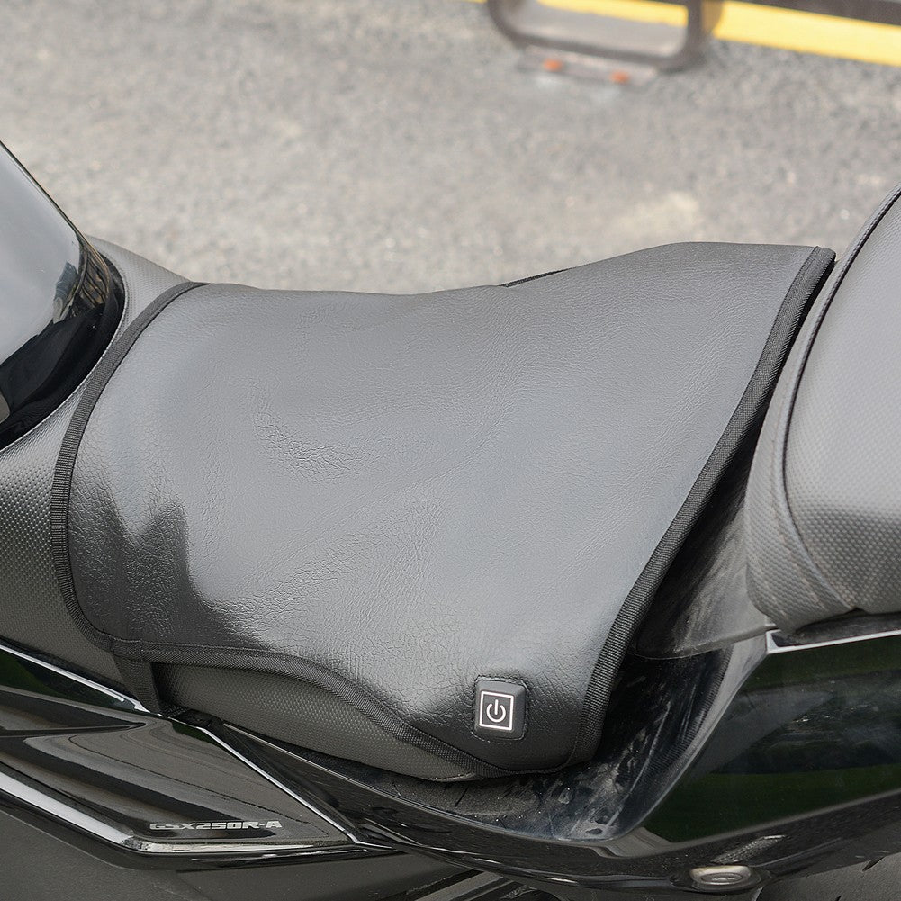 Almofada Aquecida para Moto de 3 Marchas, Almofada Antiderrapante para Assento de Motocicleta com Aquecimento, Tapete Aquecido para Assento de Moto com Controle Inteligente de Temperatura para Aquecimento de Inverno