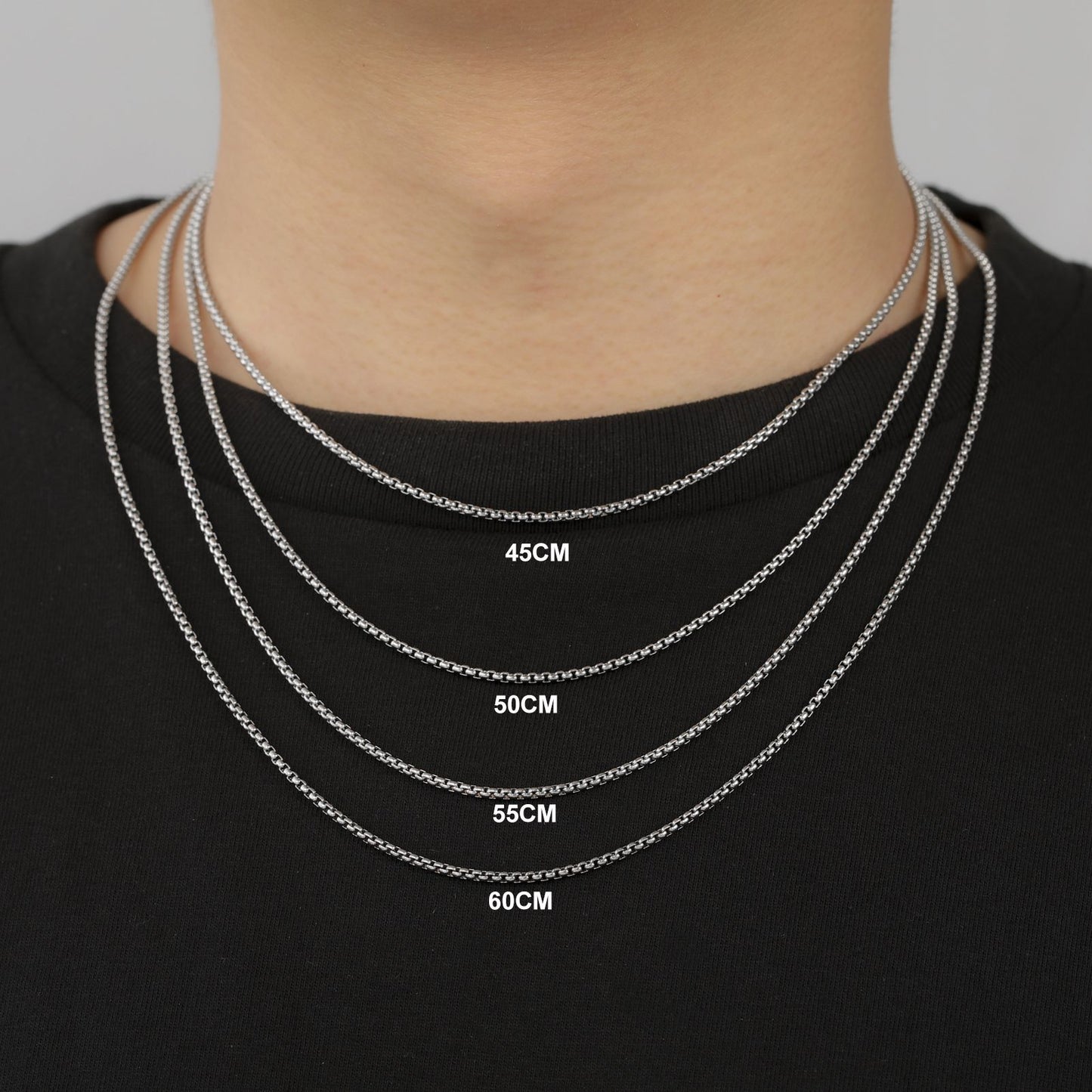 Colar Corrente Longa Skyrim Fashion Aço Inoxidável Punk Básico 2-7mm de Espessura Joia de Presente para Homens Mulheres Atacado