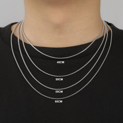 Colar Corrente Longa Skyrim Fashion Aço Inoxidável Punk Básico 2-7mm de Espessura Joia de Presente para Homens Mulheres Atacado