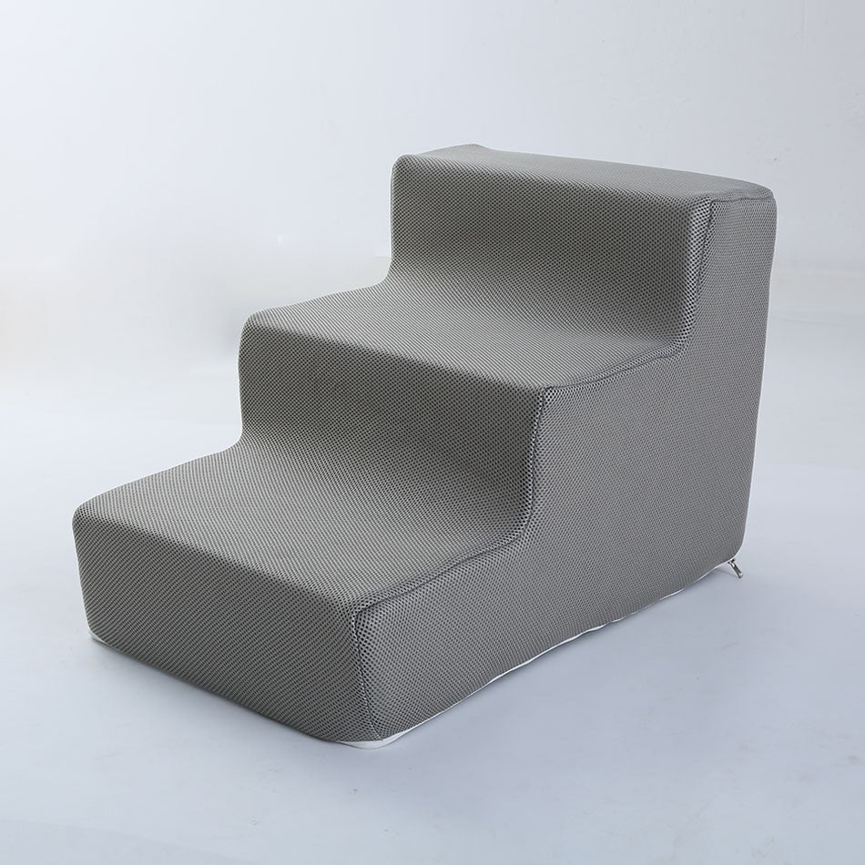 Escada para Cães 3 Degraus, Escada para Cachorro Pequeno, Gato, Filhote, Ramap para Cães, Antiderrapante, Removível