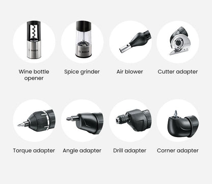 Acessórios BOSCH IXO para chaves de fenda/furadeiras IXO 7 Adaptador de broca angular para furadeira, cortador, moedor de especiarias, soprador de ar