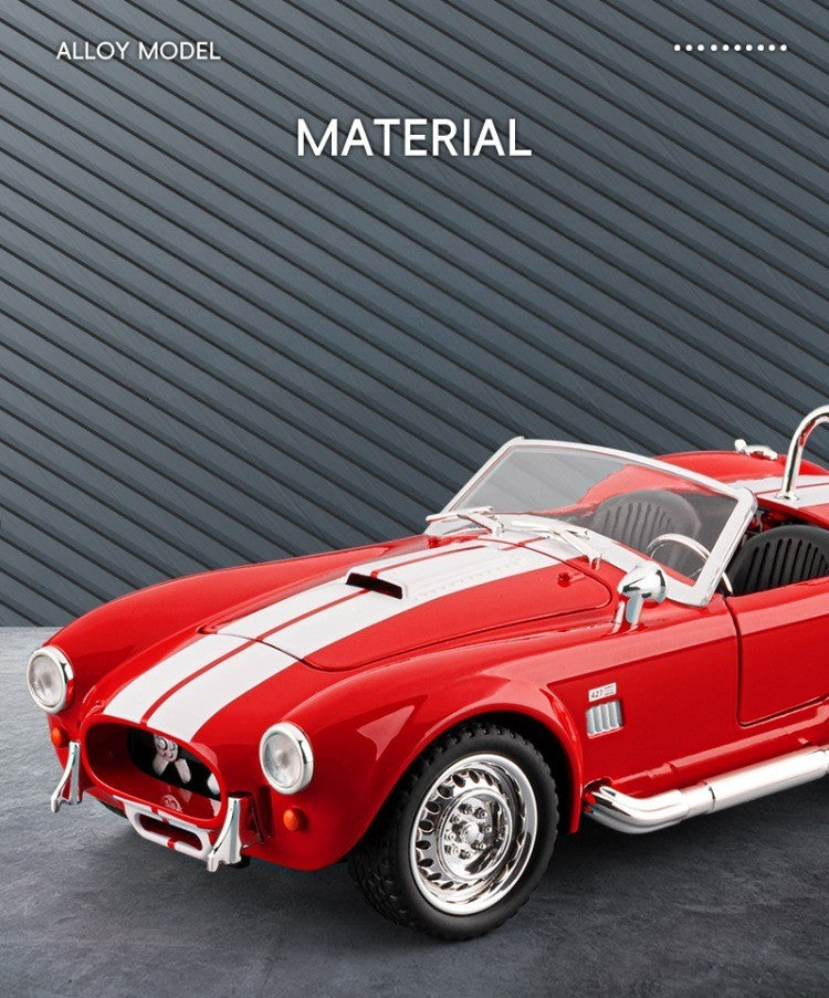 Simulação 1:22 Clássico Shelby AC Cobra Carro de Liga Leve com Luzes e Sons Colecionável Miniatura de Metal Diecast Voiture