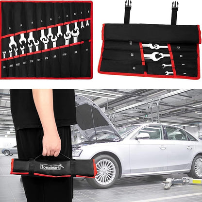 Conjunto de 20 Chaves Combinadas Catraca Padrão, Conjunto de Catracas de Aço Cr-V de 72 Dentes Com Bolsa de Armazenamento Para Motocicleta/Carro/Mecânica
