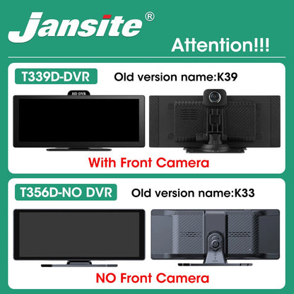 Gravador de Vídeo DVR 4K de 10/11,26 Polegadas com CarPlay e Android Auto Sem Fio, Câmera Veicular, Áudio Bluetooth, Navegação GPS e Duas Lentes para Painel