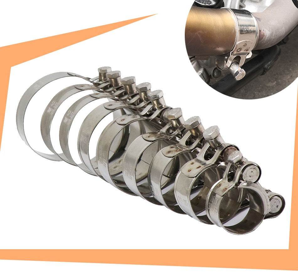 ZSDTRP 26-63mm Stainless Steel Motorcycle Exhaust Clamp Clip For Slip-on Motorcycle Muffler Clamp Kit