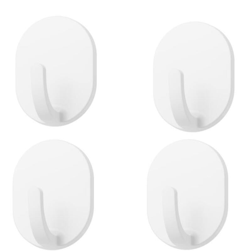 Hot Sale 4Pcs Self Adhesive Clothes Hook Wall Door Hook Bathroom White Towel Hanger Kitchen Wall Hanger Bathroom Accessories