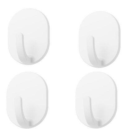 Hot Sale 4Pcs Self Adhesive Clothes Hook Wall Door Hook Bathroom White Towel Hanger Kitchen Wall Hanger Bathroom Accessories